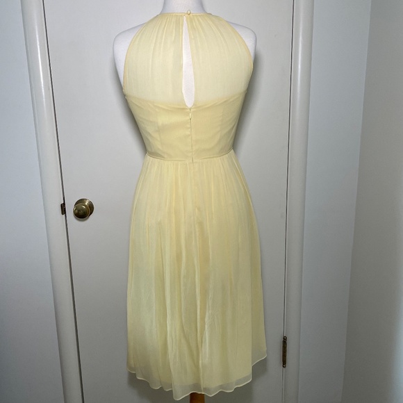 J. Crew Yellow Silk Chiffon Dress Size 4 - Picture 2 of 6